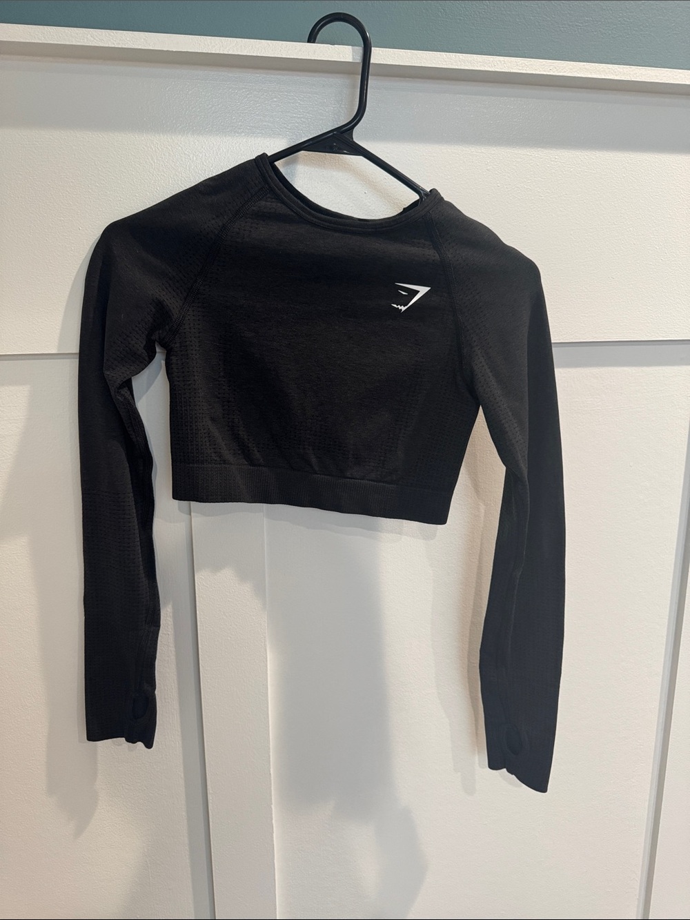 Gymshark Black Long-Sleeve crop top